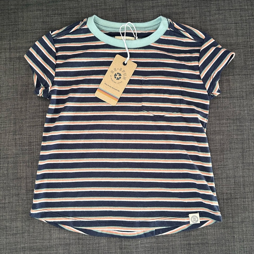 Striped baby pocket tee size 2y